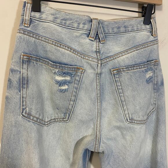 SLVRLAKE Denim Light Wash Distressed Jeans Released Hem High Rise Ankle Sz 27 - Picture 5 of 11